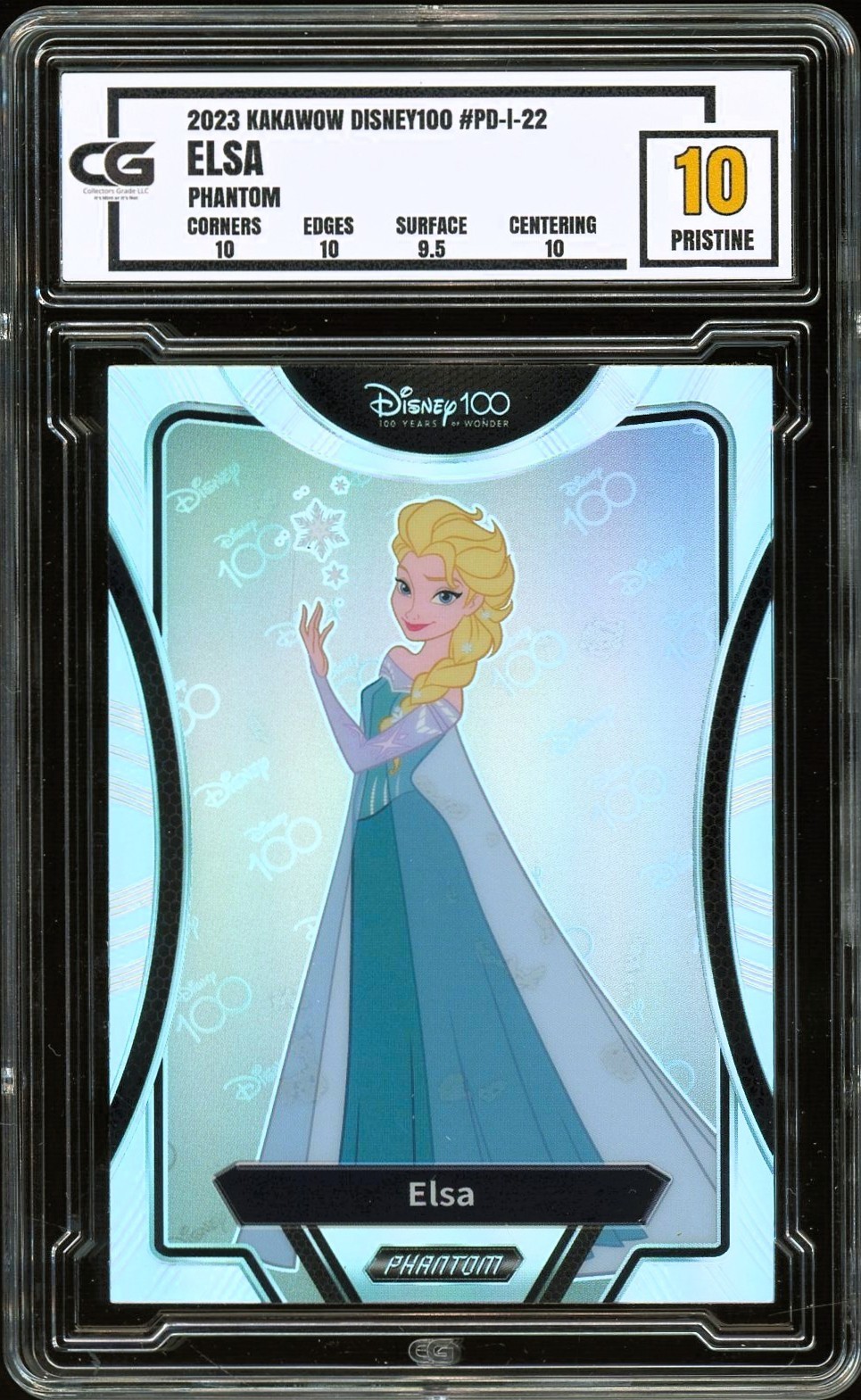 2023 Kakawow Phantom Disney 100 #22 SILVER REFRACTOR Elsa Frozen CG 10 PRISTINE