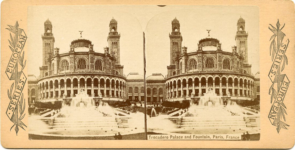TROCADERO PALACE & FOUNTAIN PARIS, FRANCE STEREOVIEW AMERICAN SERIES TROCADERO PALACE & FOUNTAIN PARIS, FRANCE STEREOVIEW AMERICAN SERIES