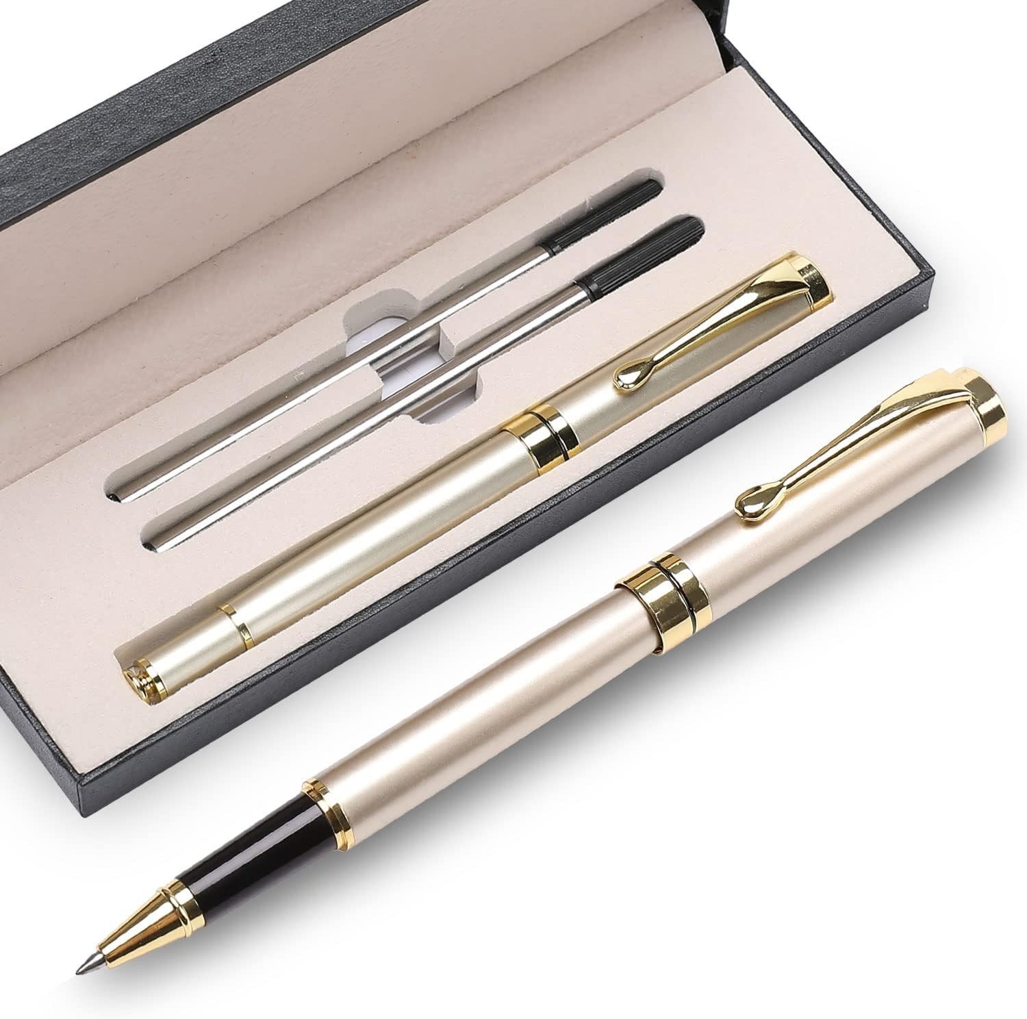 Luxury Ballpoint Pen Gift Set Gold Executive Writing Pen With 4 Black Refills Bo Luxury Ballpoint Pen Gift Set Gold Executive Writing Pen With 4 Black Refills Bo