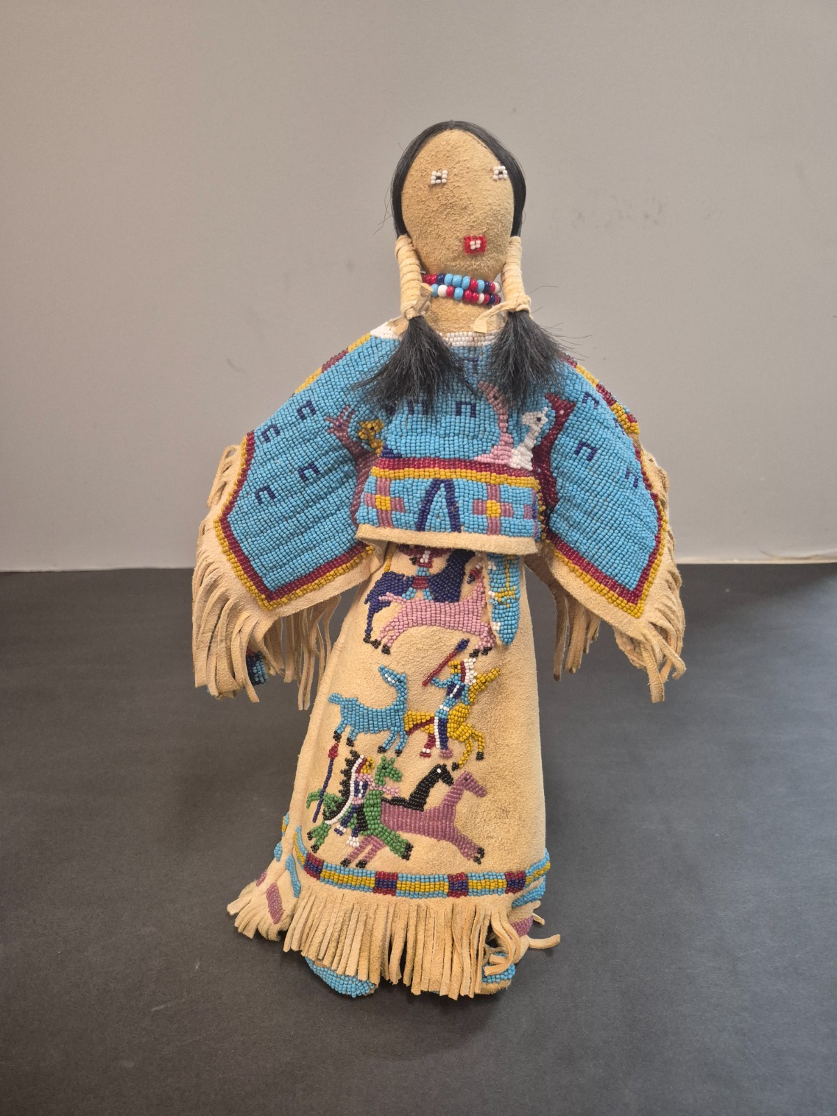 Antique Native American Cheyenne Beaded Hide Doll Antique Native American Cheyenne Beaded Hide Doll