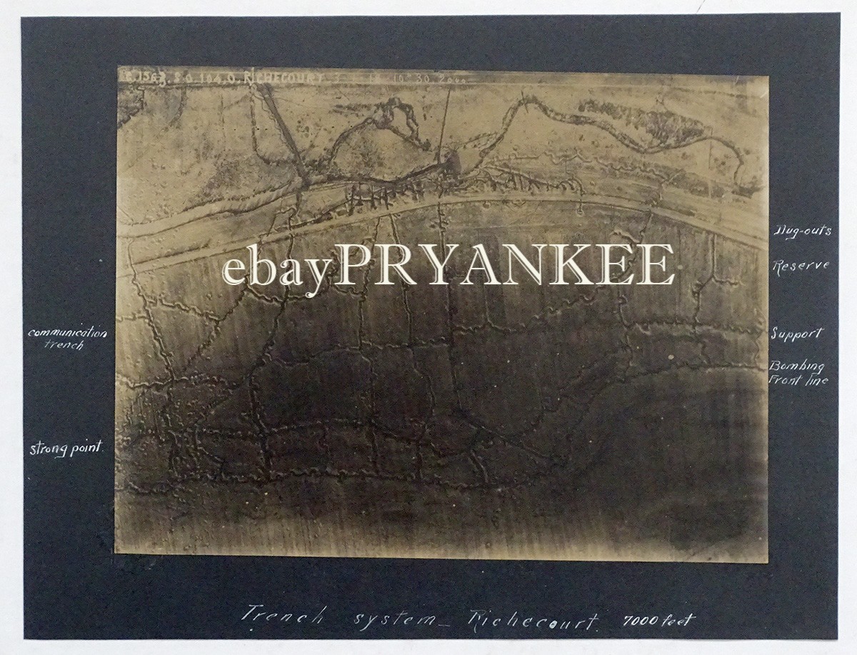 WW1 Photo AERIAL PILOT VIEW ENEMY LINES at RICHECOURT FRANCE / 1st Aero Squadron