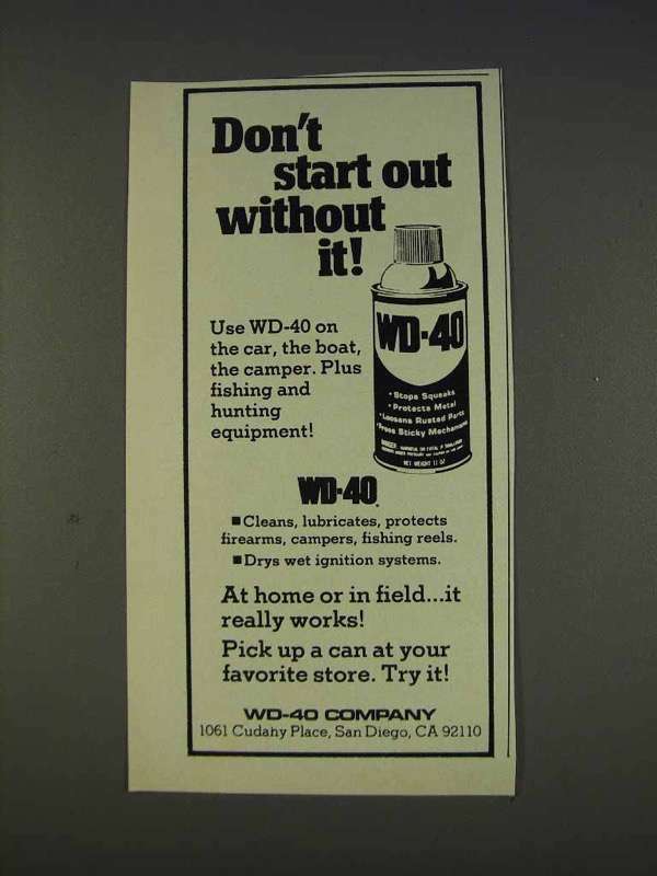 1977 WD-40 Lubricant Ad - Don't Start Out Without It