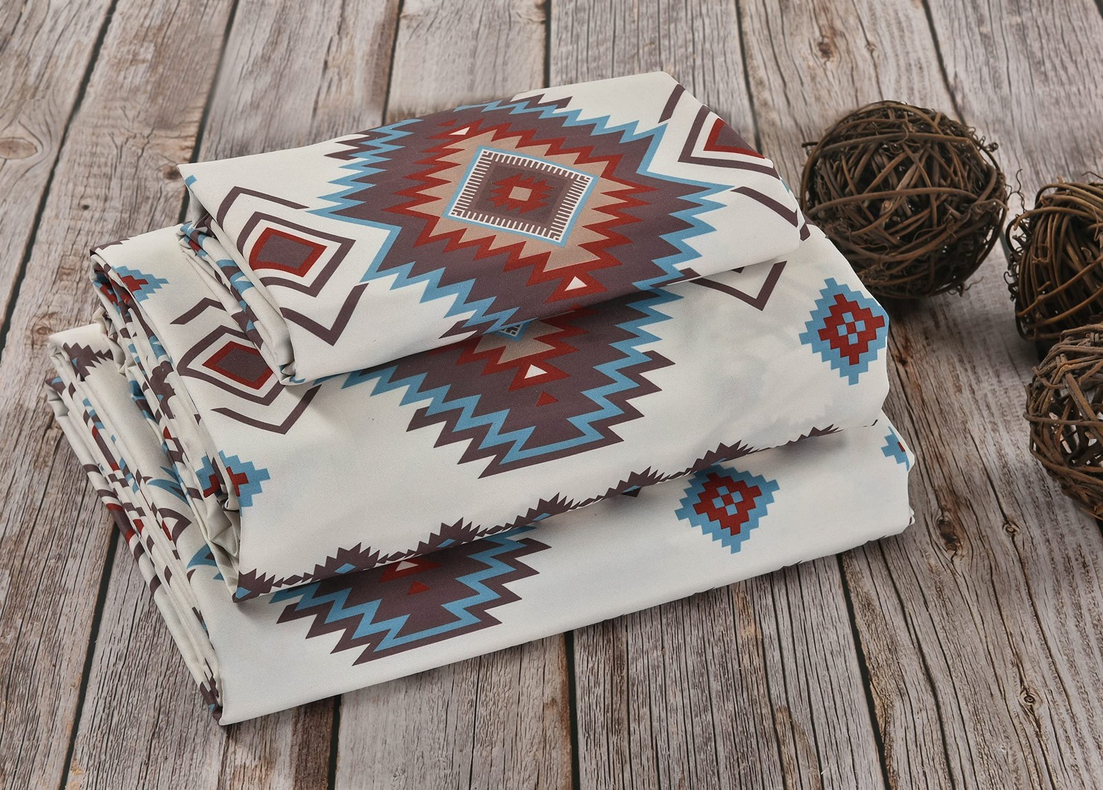 DeLeon Collections De Leon Sonoma Diamonds Southwestern Geometric King Sheet Set DeLeon Collections De Leon Sonoma Diamonds Southwestern Geometric King Sheet Set