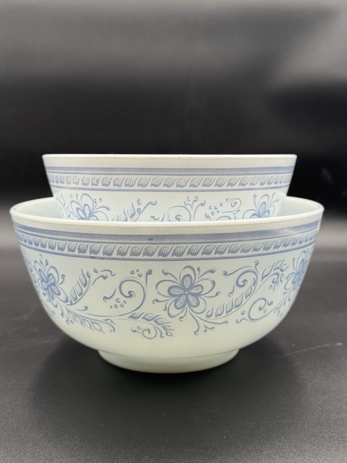 Vintage HTF PYREX Brittany Blue Mixing Bowls 478 and 479