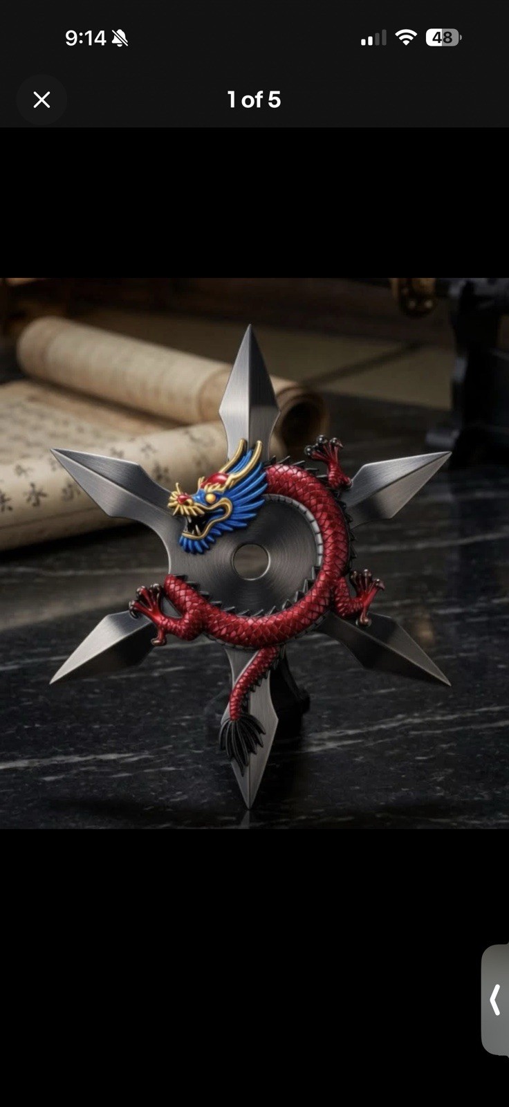 Imperial Dragon Series 2 Limited Edition Metal Shuriken Silver/Red 2oz Copper
