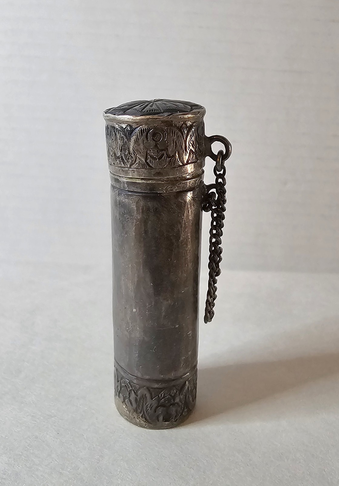 Antique Victorian Hukin & Heath Silverplate Chatelaine Needle Case Bird Mark EP