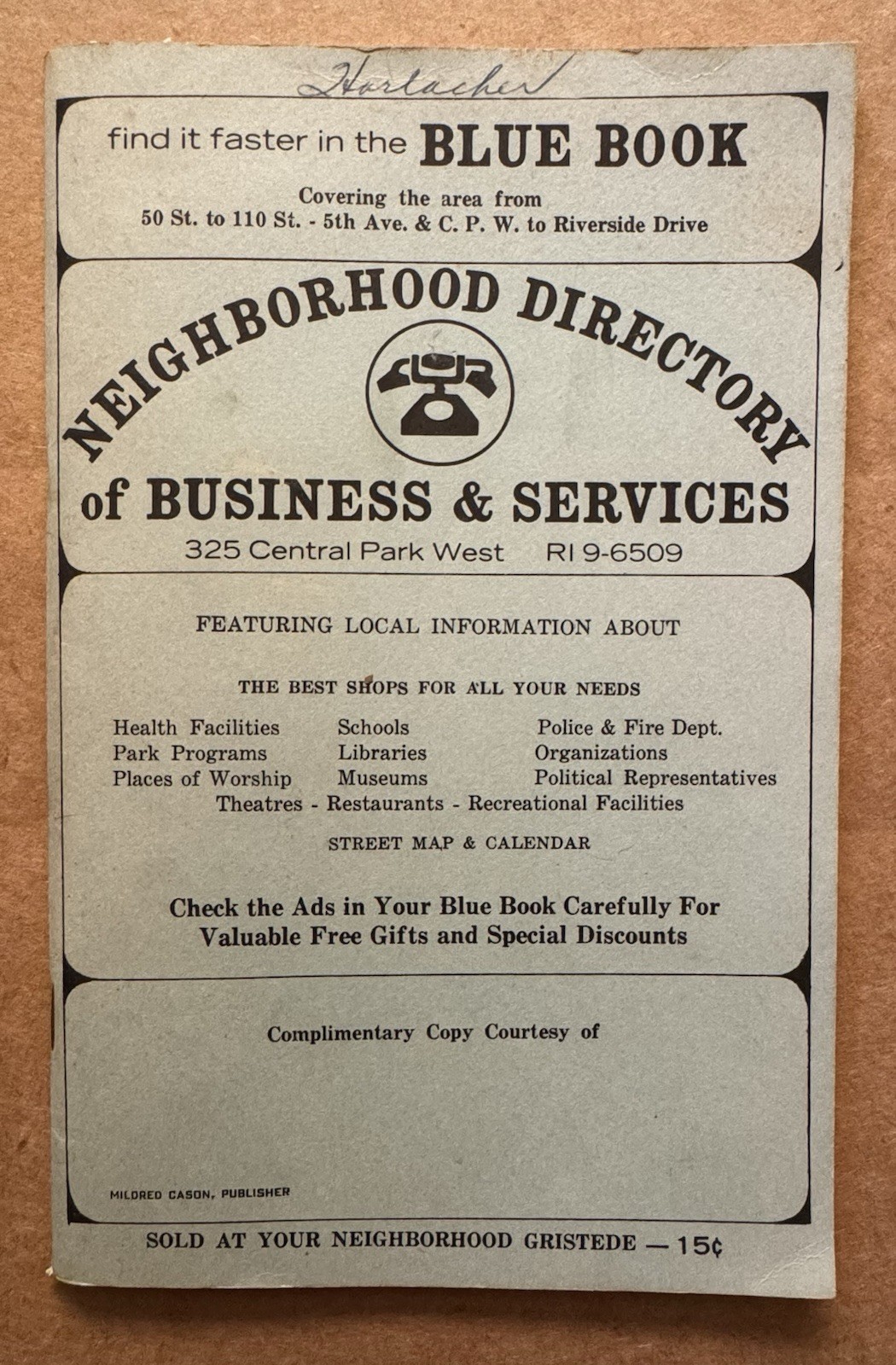Vintage 1963-1964 Manhattan NYC Directory Upper West Side 50th to 110th St Vintage 1963-1964 Manhattan NYC Directory Upper West Side 50th to 110th St