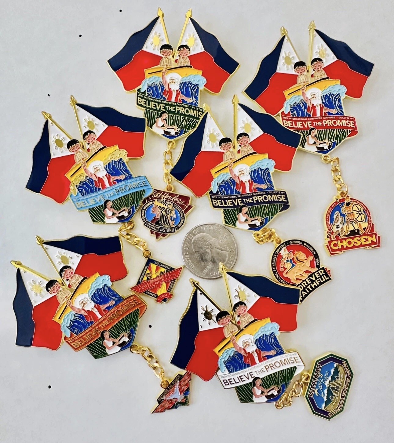 Believe The Promise 2024 SDA Pathfinder Camporee Pins π΅π Flag Set of 6 Believe The Promise 2024 SDA Pathfinder Camporee Pins π΅π Flag Set of 6