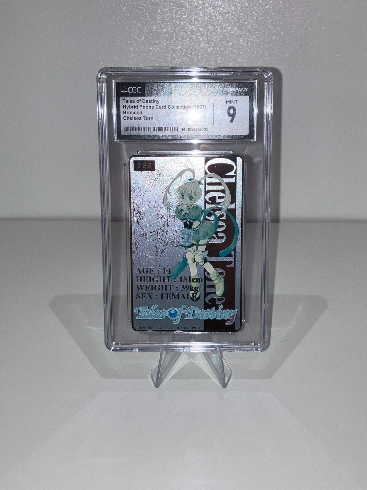 1997 Tales of Destiny Chelsea Tone Foil Japan Telephone Phone Card CGC 9 Mint 1997 Tales of Destiny Chelsea Tone Foil Japan Telephone Phone Card CGC 9 Mint