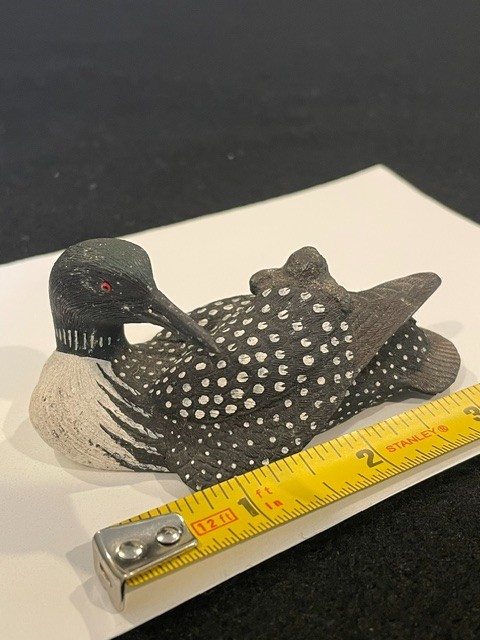 Nature's Window Hand Carved Wooden Loon Duck 3.5