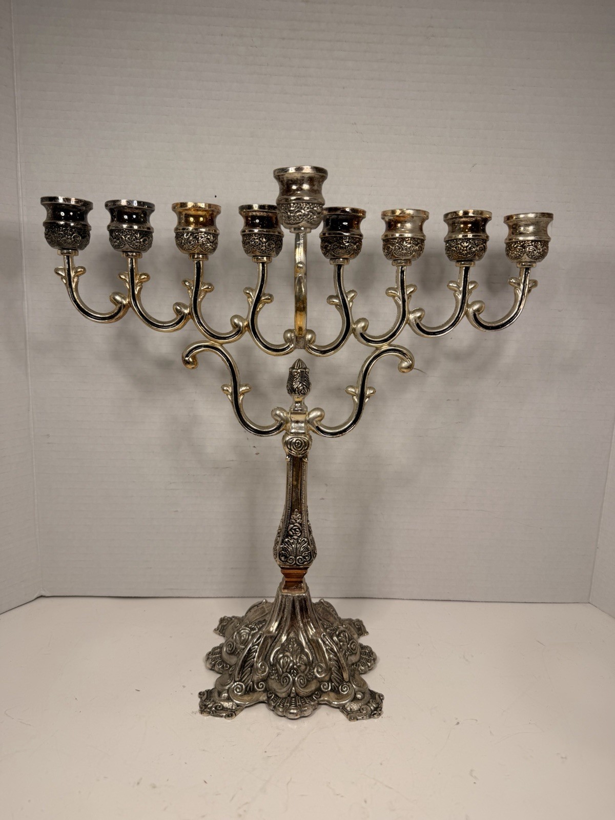 Godinger Silver Metal Traditional Menorah Hanukah Holiday Jewish Candle Holder