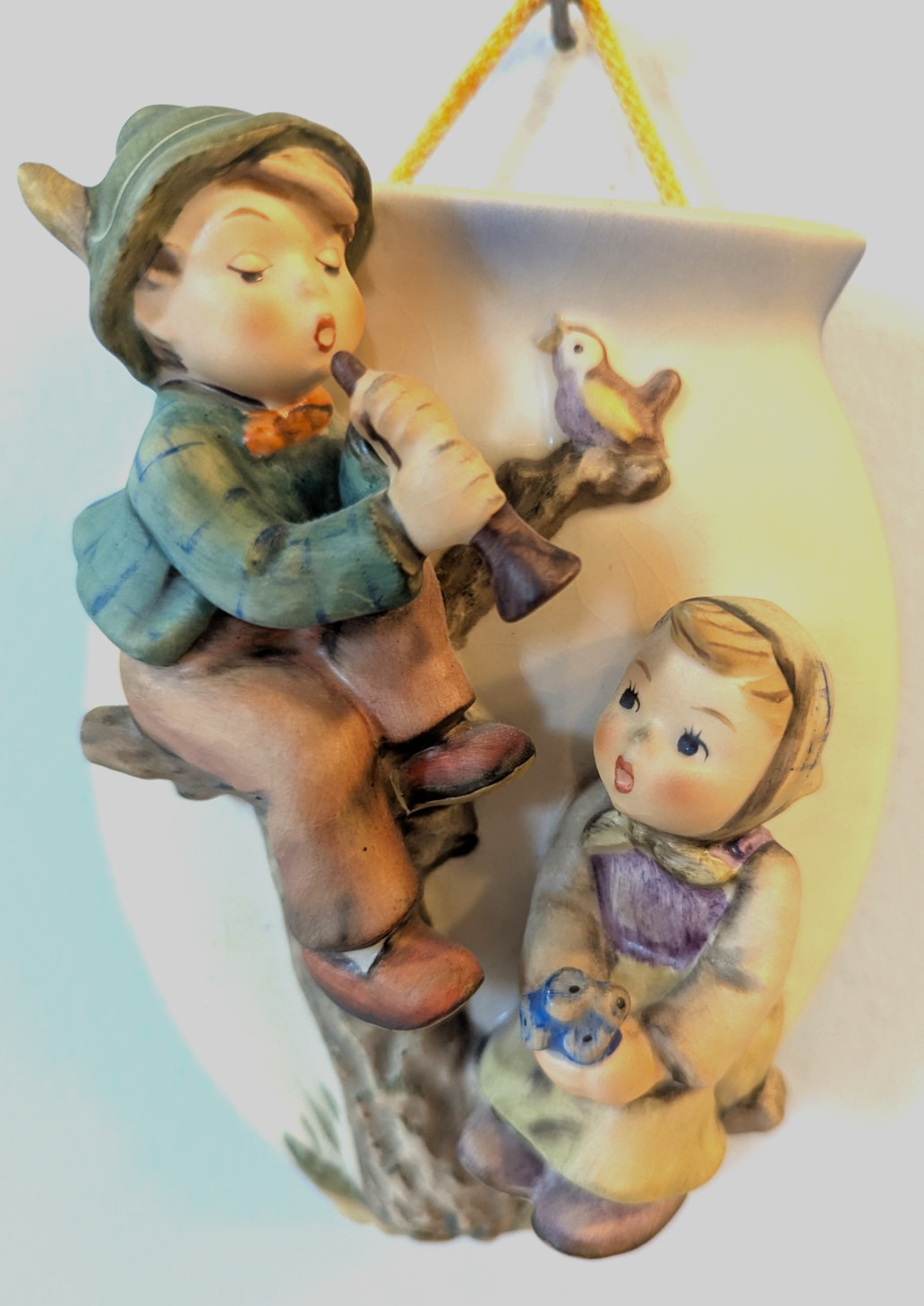Vtg 1958 M J HUMMEL/Goebel W. Germany-Boy & Girl Wall Pocket Vase #360/A
