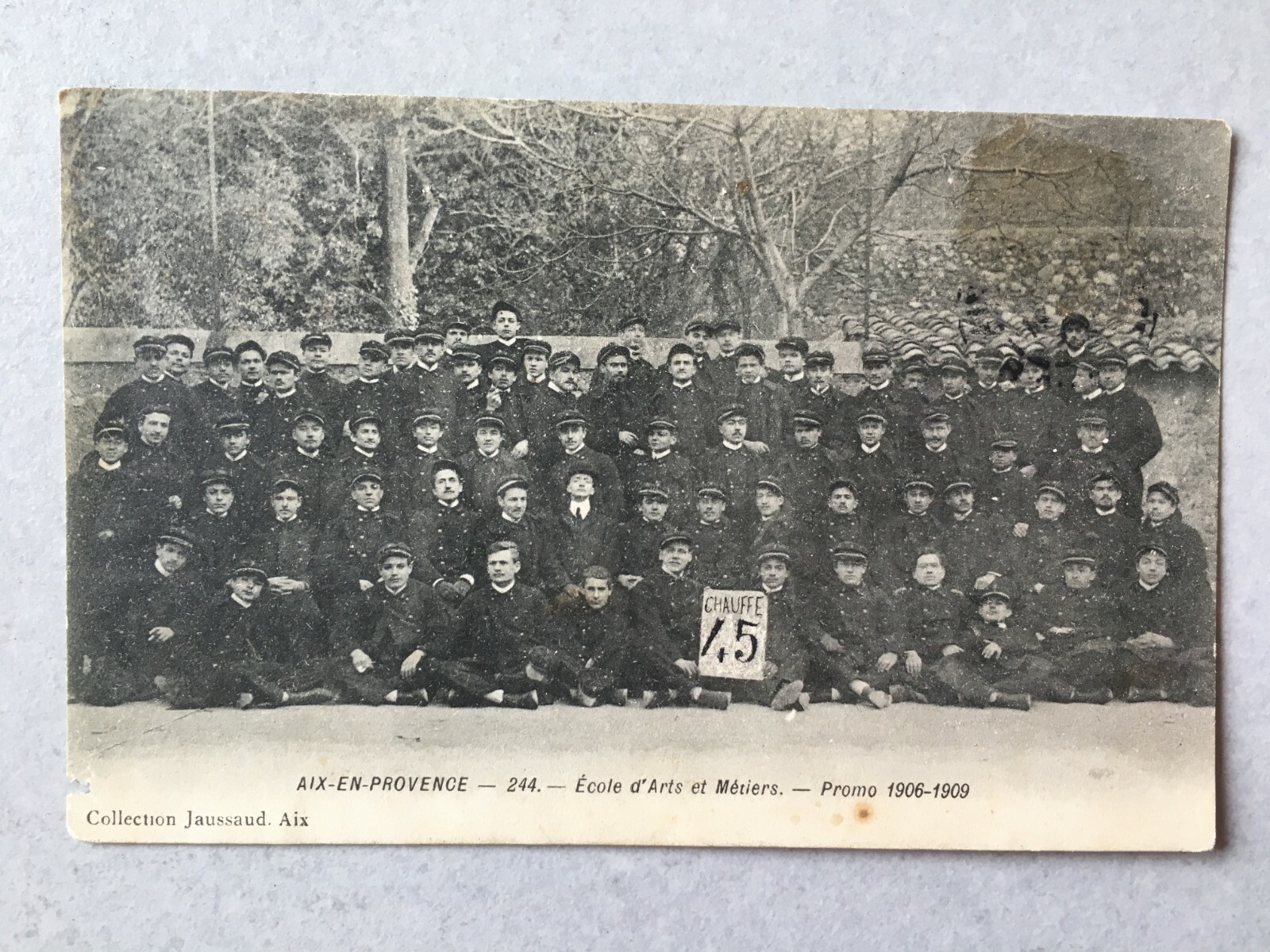 Rare postcard, Ecole Arts-et-Métiers d\'Aix-en-Provence, Promo 1906-1909.