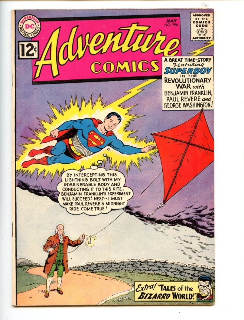 Adventure Comics 296 edge of HIGH GRADE, HG Ben Franklin cover, whoa :)