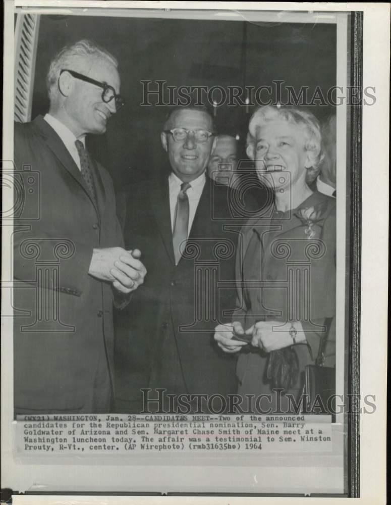 1964 Press Photo Sen. Margaret Chase Smith and fellow senators at luncheon in DC