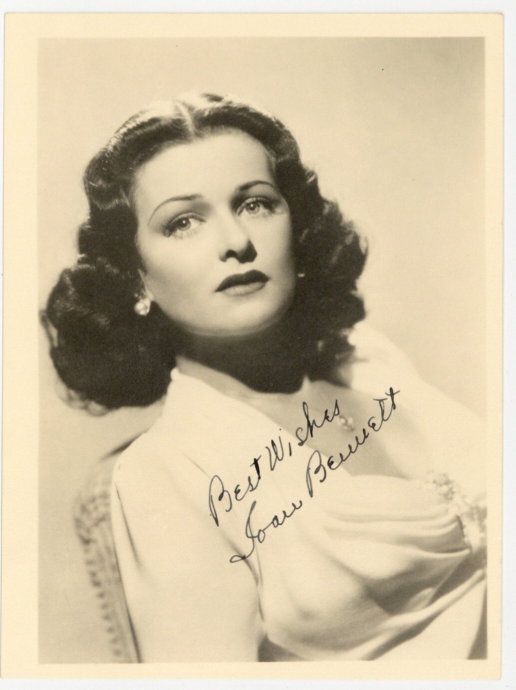 Joan Bennett 1940 Hand Signed Portrait 5x7 Autographed Photo Femme Fatale Noir Joan Bennett 1940 Hand Signed Portrait 5x7 Autographed Photo Femme Fatale Noir