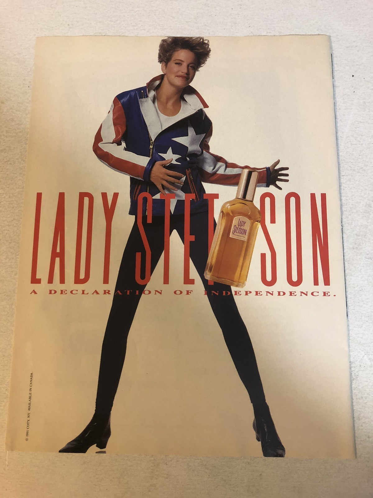 1991 Lady Stetson Vintage Print Ad Advertisement pa33 1991 Lady Stetson Vintage Print Ad Advertisement pa33