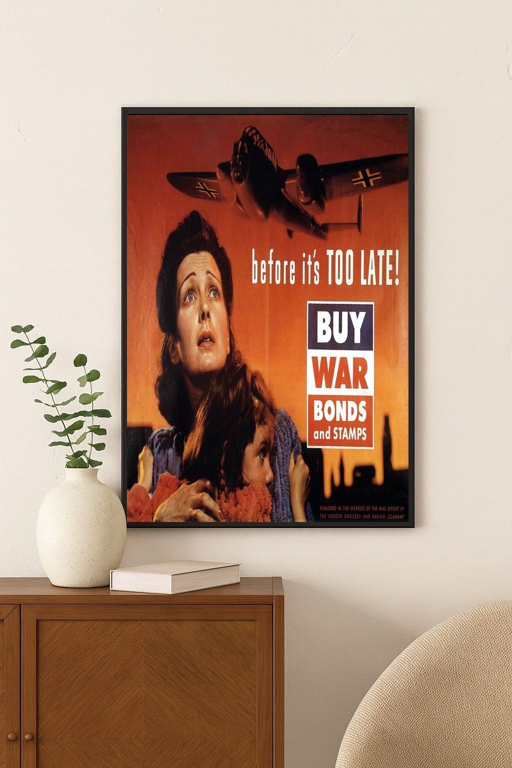 Vintage c1940s WWII Propaganda Poster - 'Buy War Bonds' 24x32” 🇺🇸