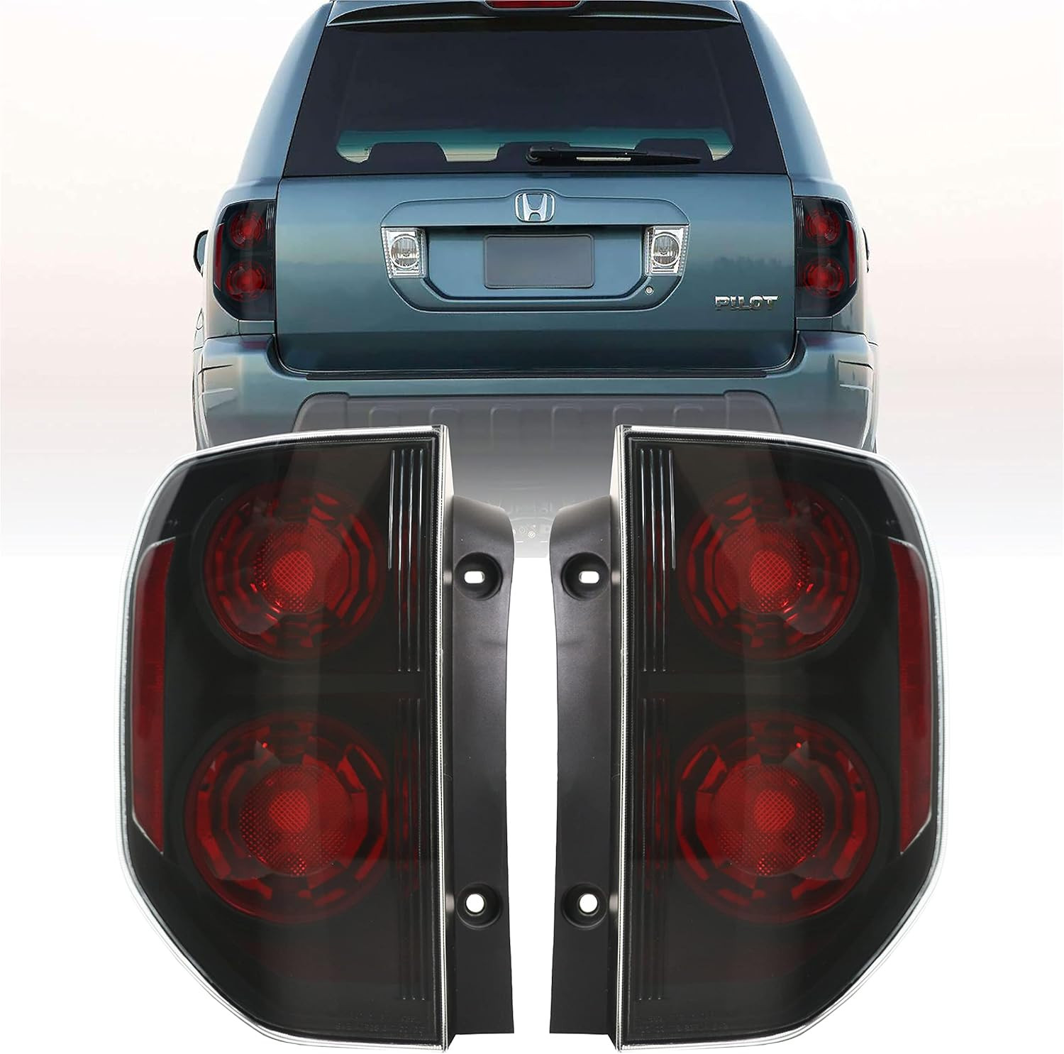USR DEPO 03-08 Honda Pilot Tail Lights - Facelift JDM Style Black Housing Light