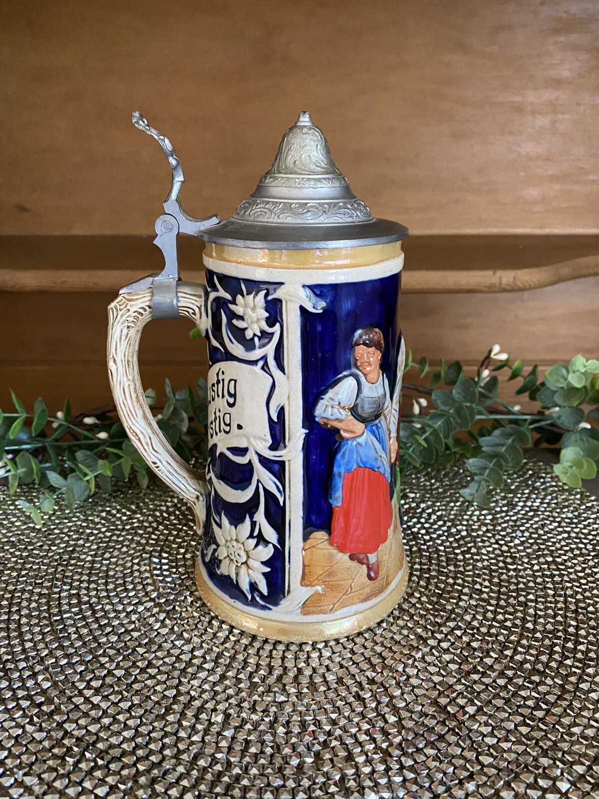 Vintage Reinhold Merkelbach German Stoneware Beer Stein #3395 1949-1964