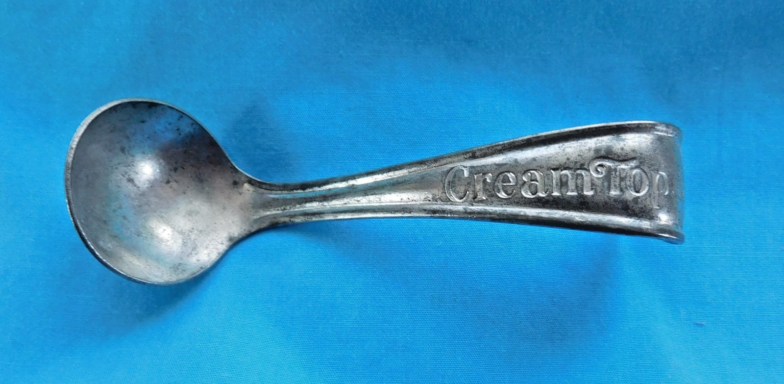 Vintage 20s 1925 Antique Cream Top Curved Milk Bottle Edge Spoon Farmhouse Decor