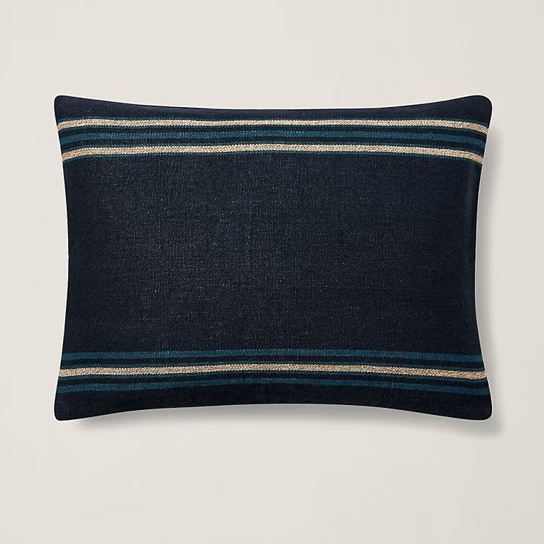 Ralph Lauren Mathers 22x22 Throw Pillow COVER ONLY Navy Linen Coastal Preppy NEW