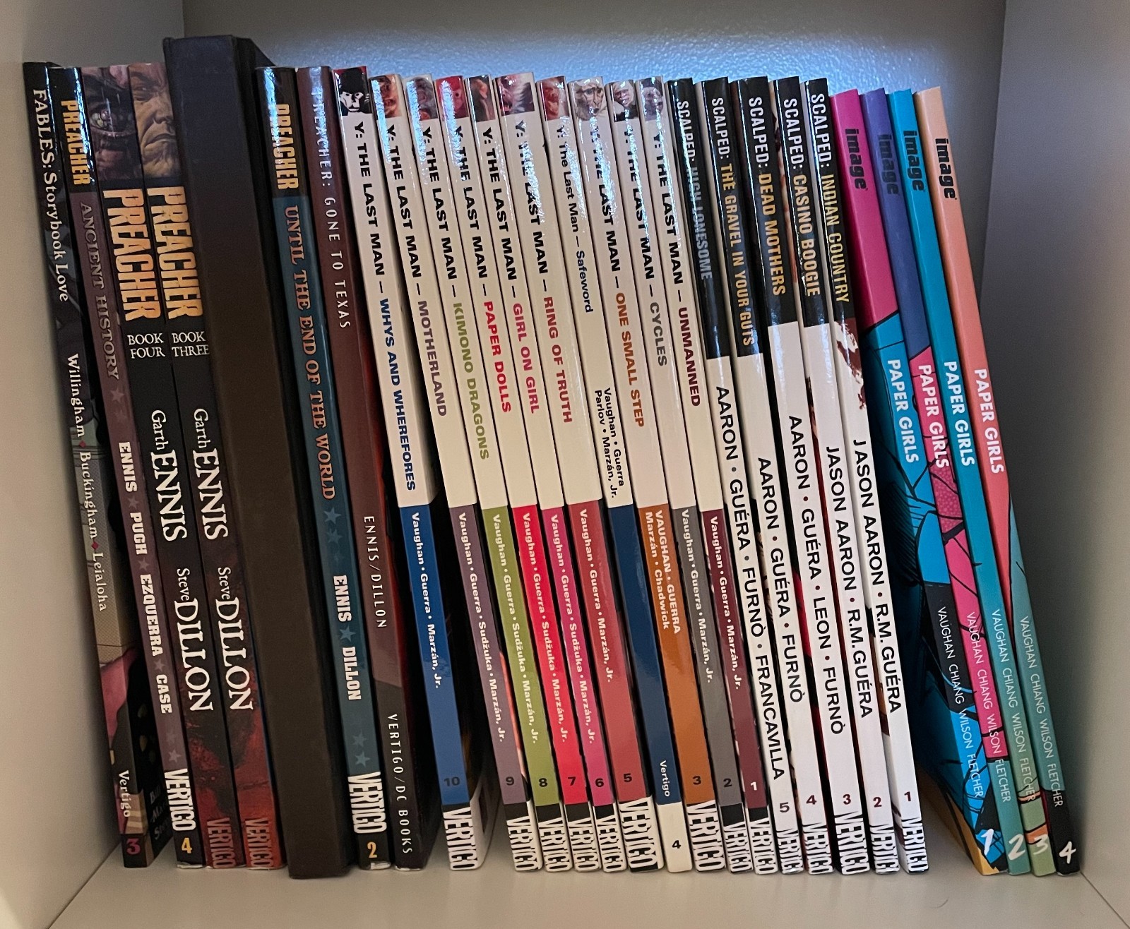 Prestige Vertigo Graphic Novel Lot - Y The Last Man Preacher Scalped Paper Girls Prestige Vertigo Graphic Novel Lot - Y The Last Man Preacher Scalped Paper Girls