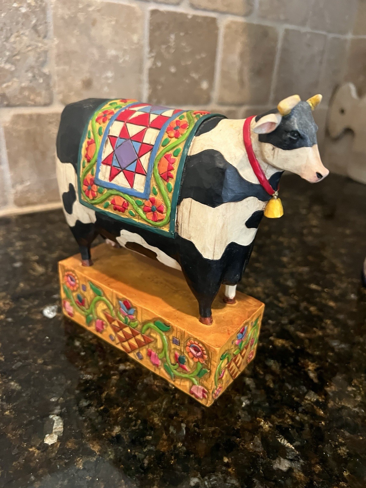 Jim Shore Heartwood Creek Cow Quilt Figurine 2003