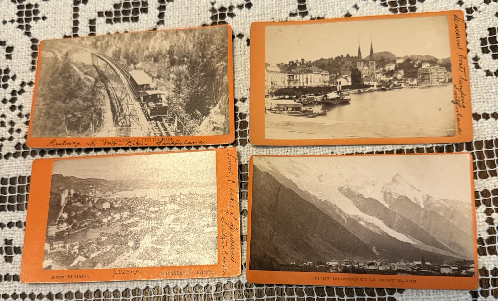 CDV’s of Mont Blanc, Lake Lucerne’s Train Up Mt. Rigi By Braun & Others