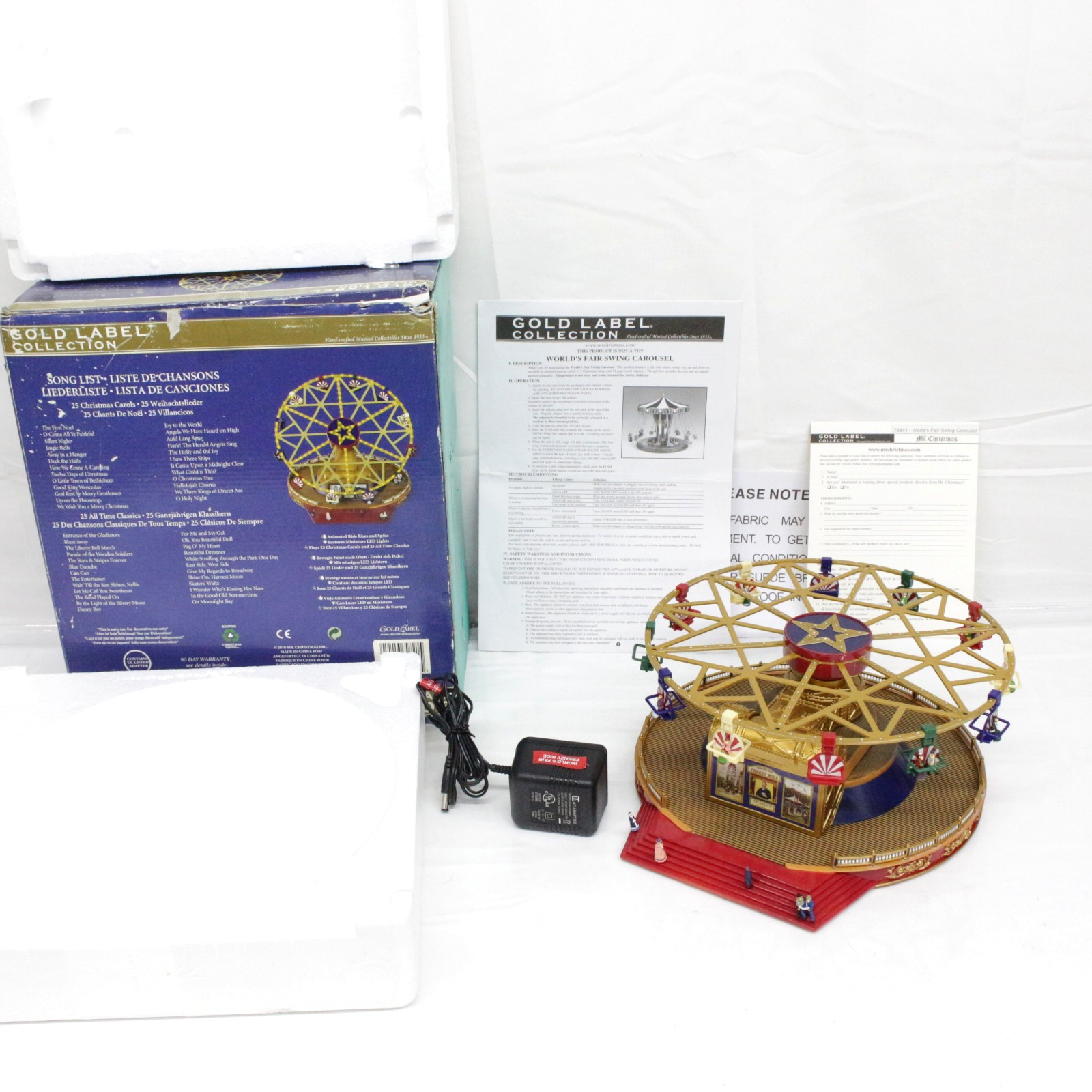 RARE Mr. Christmas Gold Label World\'s Fair Frenzy Ride Spins Lights Music Tested RARE Mr. Christmas Gold Label World\'s Fair Frenzy Ride Spins Lights Music Tested