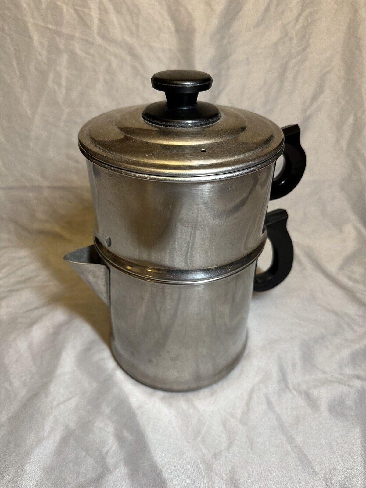 Vtg LIFETIME 10 Cup Drip-O-Lator Stainless Steel Coffee Pot Maker Camping/Stove