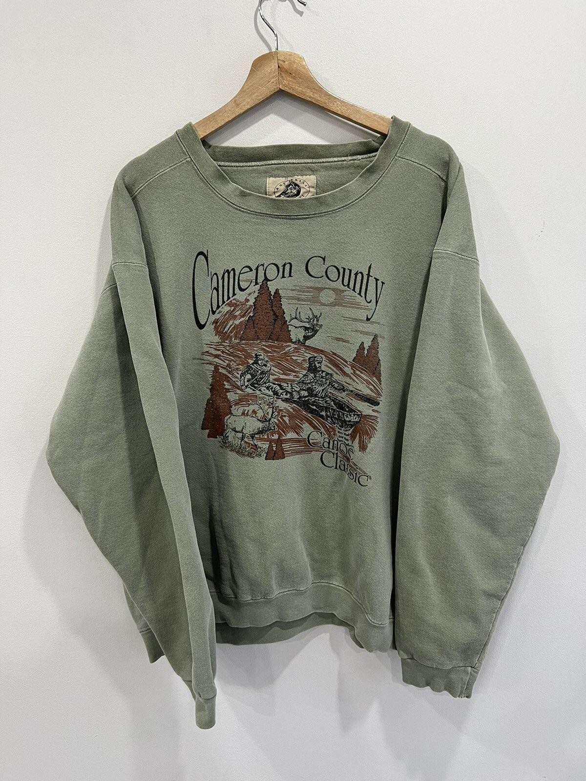 Vintage Cameron County Sweater sweatshirt canoe green animal Vintage Cameron County Sweater sweatshirt canoe green animal
