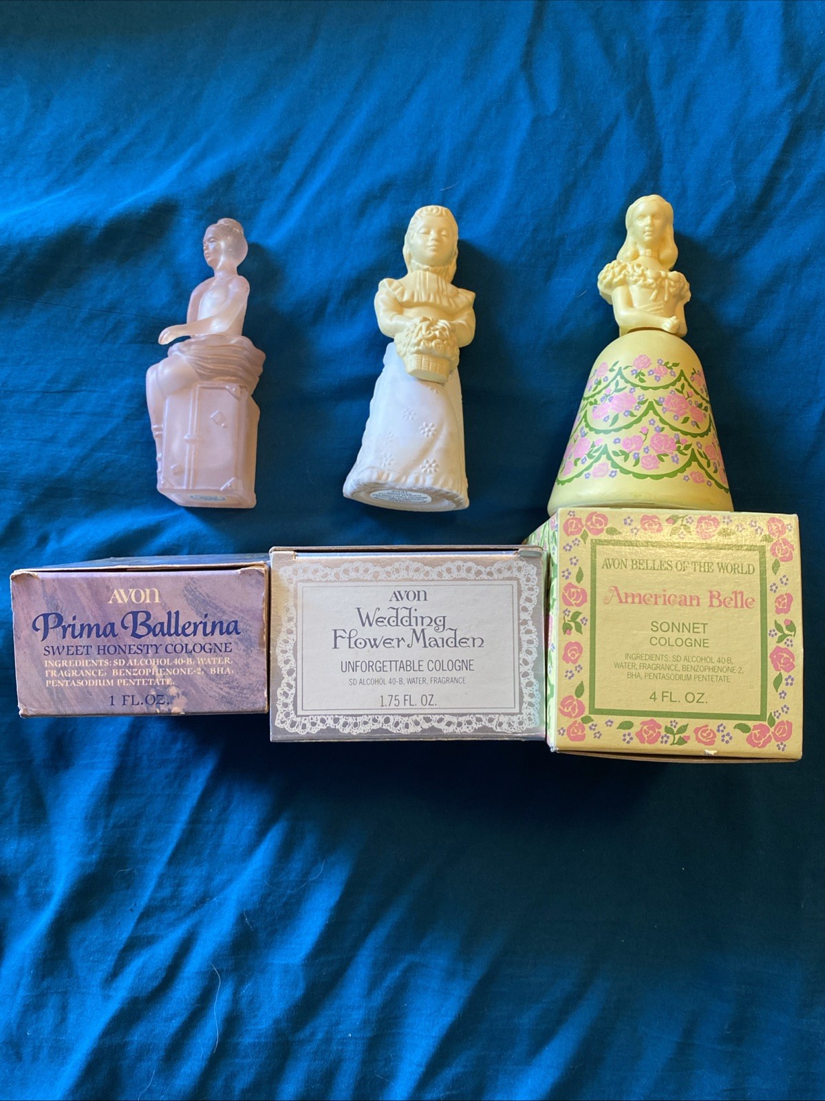 lot of 3 vintage avon cologne bottles