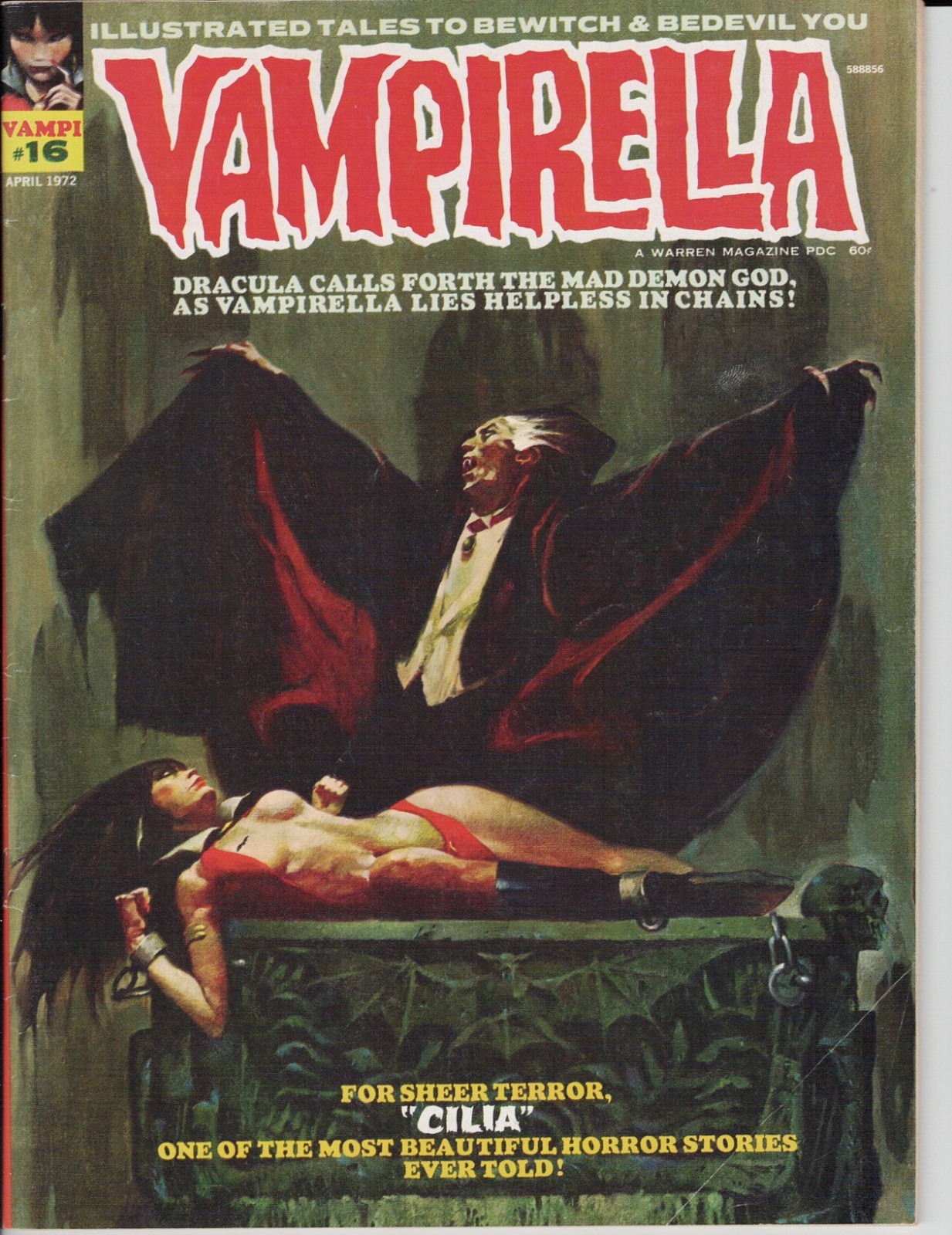 1972 VAMPIRELLA #16 Warren Comic Magazine First Full Dracula Cover