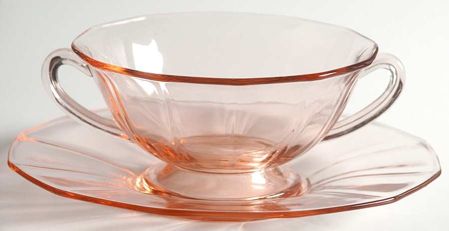 Fostoria Fairfax Pink  Cream Soup & Saucer Set 3454859