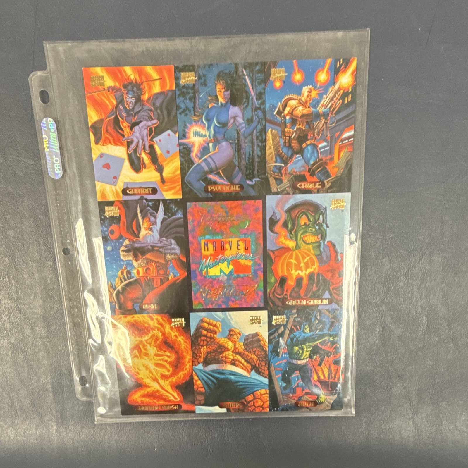 Rare - 1994 Marvel Masterpiece (9 Card Uncut Sheet With Factory Signature)