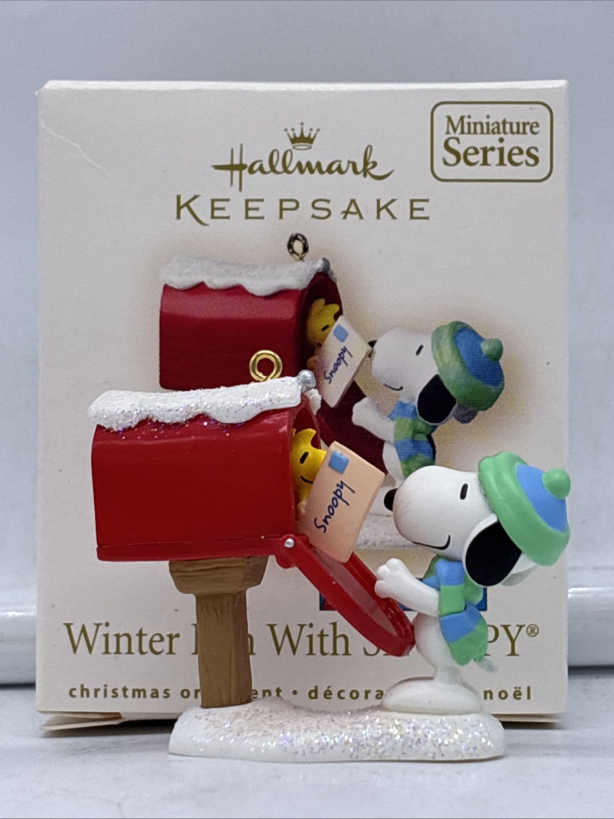 2007 Winter Fun With Snoopy Hallmark Ornament Miniature #10 Peanuts SIGNED