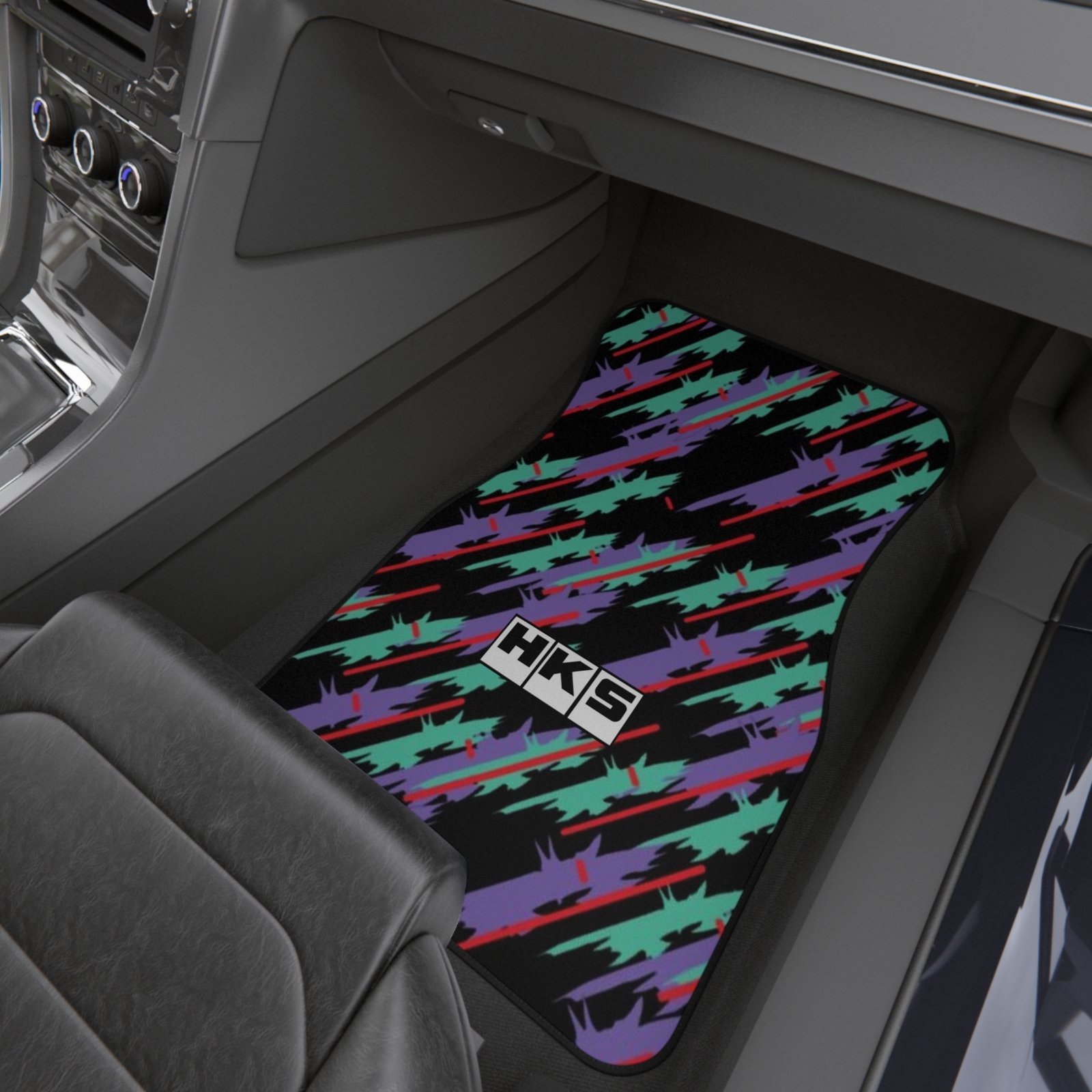 HKS Old Logo Tribute Car Mats (Set of 4), 90's JDM HKS Floor Mats, Universal Fit