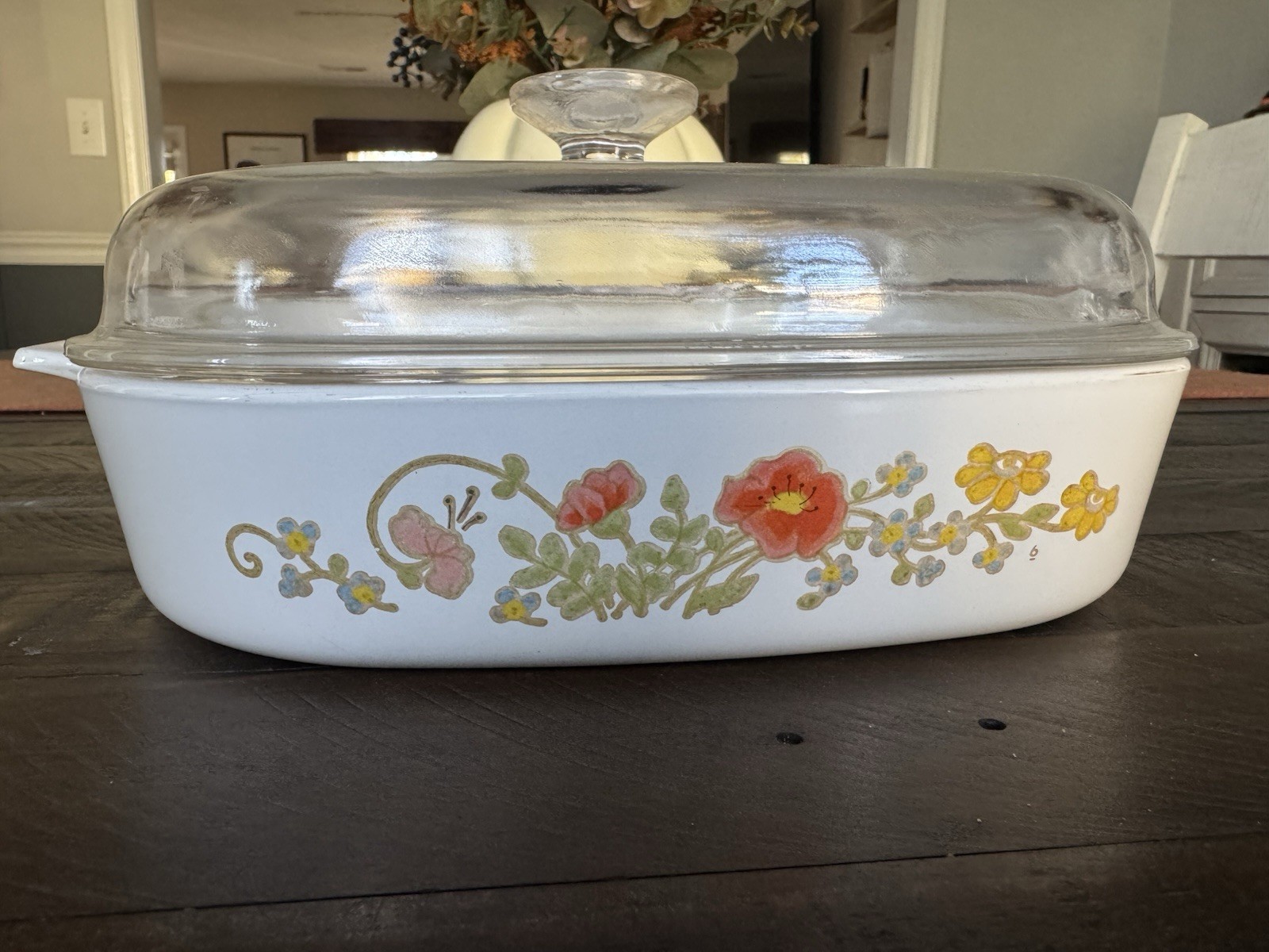 Vintage CorningWare Wildflower Casserole Dish A-10-B 2.5 Qt with Pyrex Glass Lid