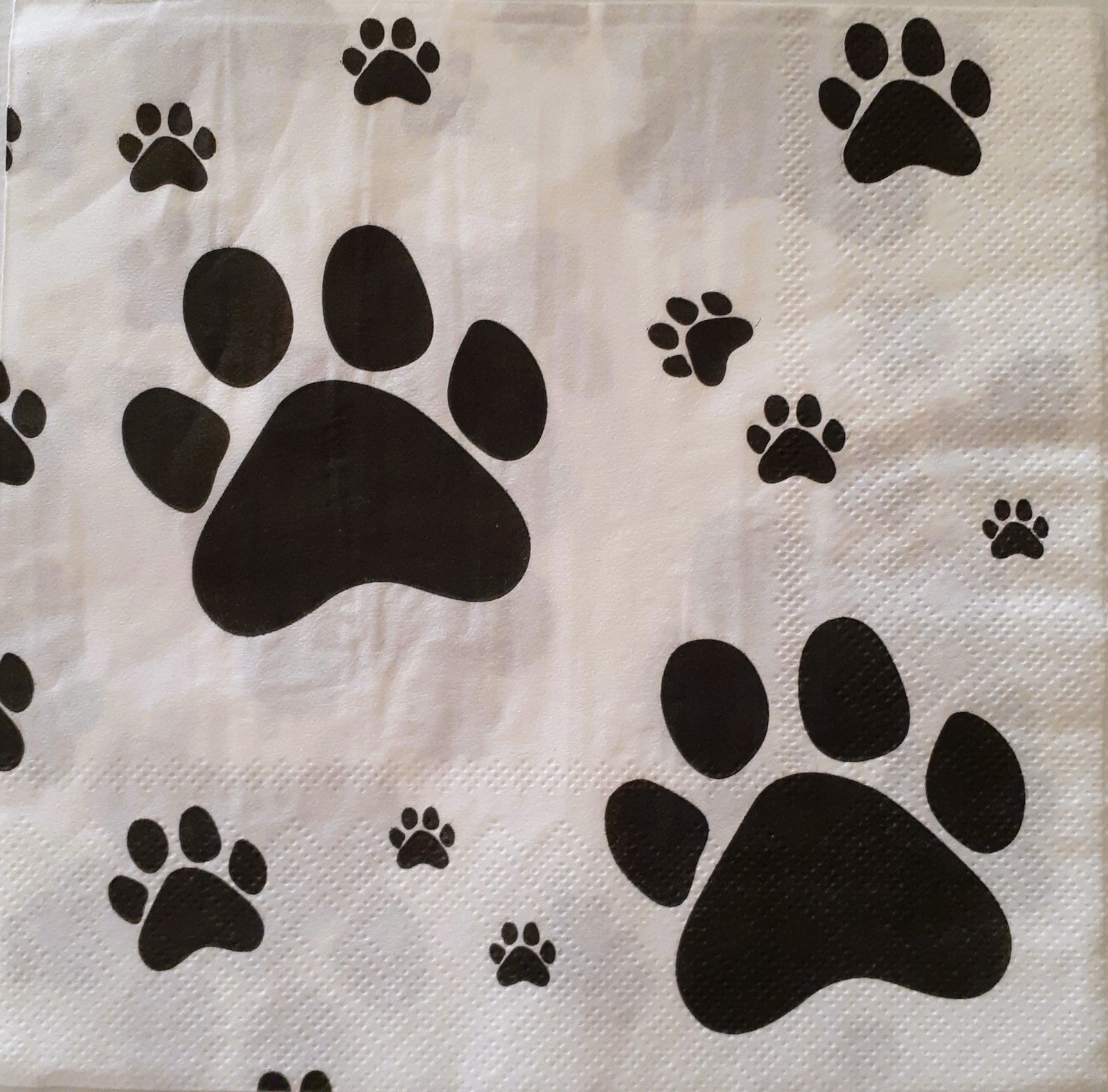 2 individual Paper Decoupage NAPKINS -DOGS ANIMAL PAW PRINTS 2 individual Paper Decoupage NAPKINS -DOGS ANIMAL PAW PRINTS