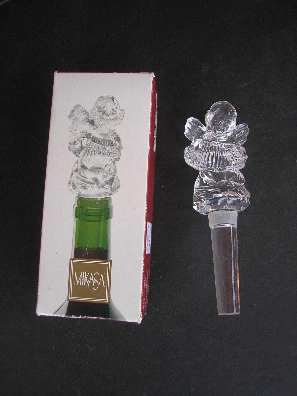 Vintage Mikasa Crystal Cherib Bottle Stopper - Original Box