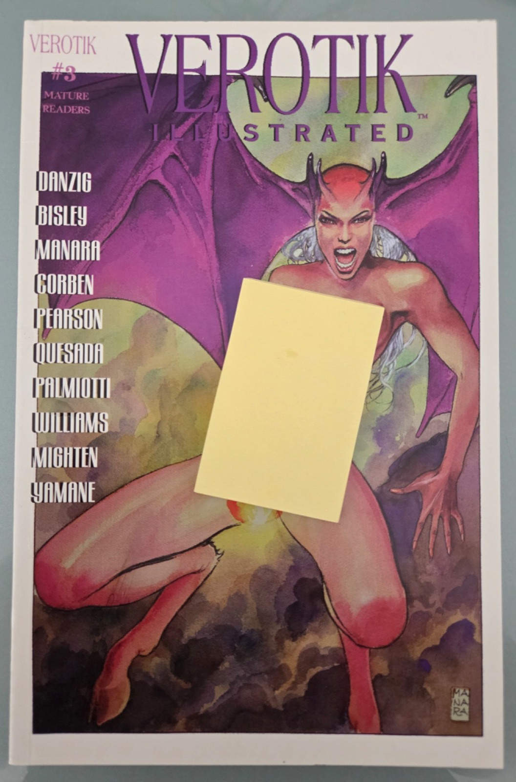 VEROTIK ILLUSTRATED #3 1998 GLENN DANZIG AMAZING RARE MILO MANARA VARIANT COVER