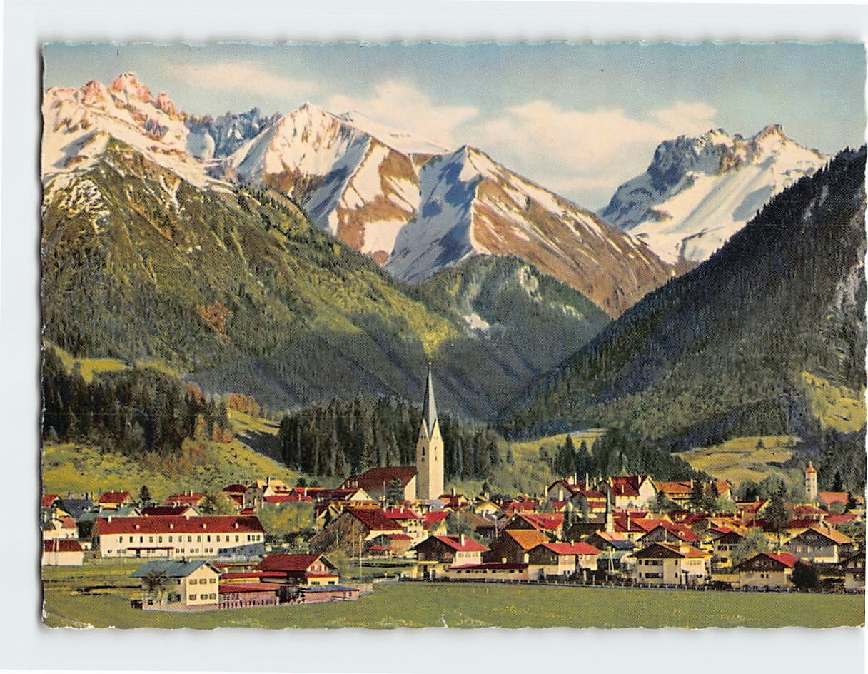 Postcard Panoramic View Oberstdorf Germany