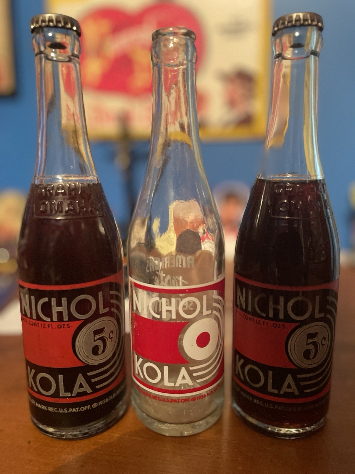 Lot Of 3 Nichol Kola Bottles ACL Graham Omaha Paso Robles Full 12 Oz Empty CA NE