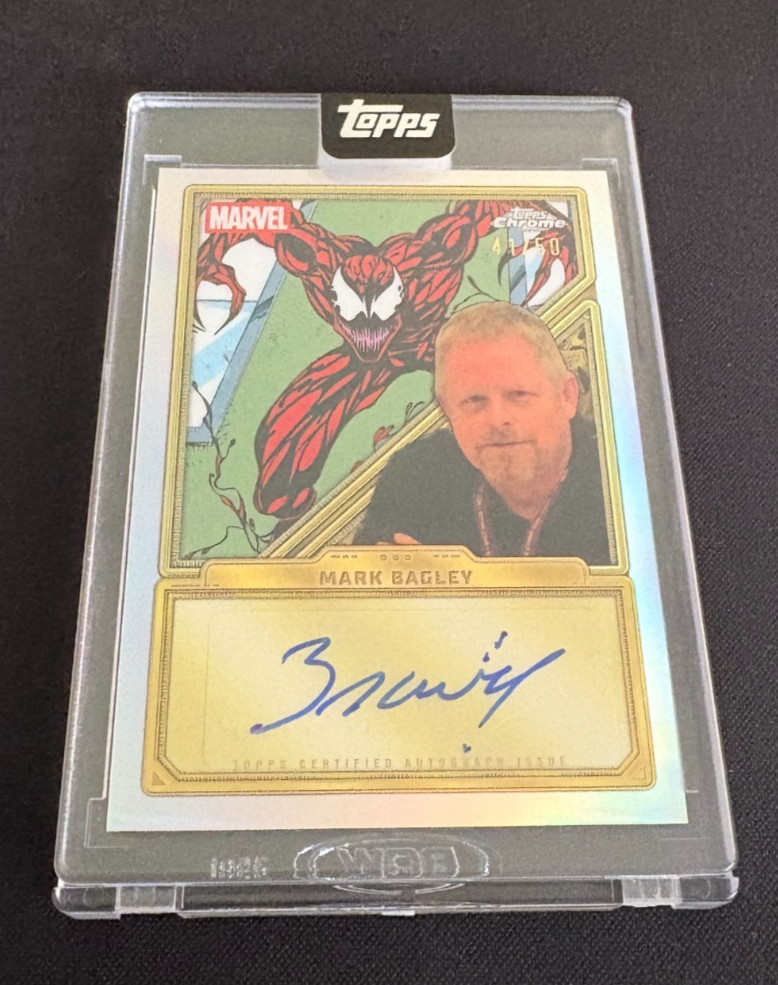 2025 Topps Marvel Mint MARK BAGLEY /50 Artist Auto Gold Carnage Refractor Comics