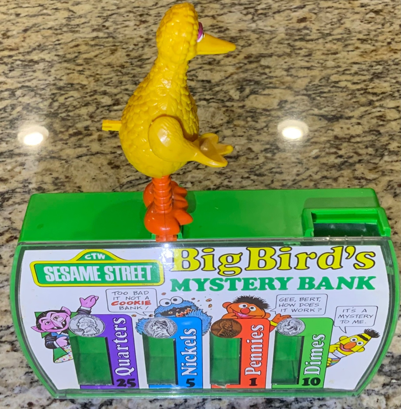 Vintage 1970’s Sesame Street Big Bird’s Mystery Bank CTW Coin Sorting Incomplete