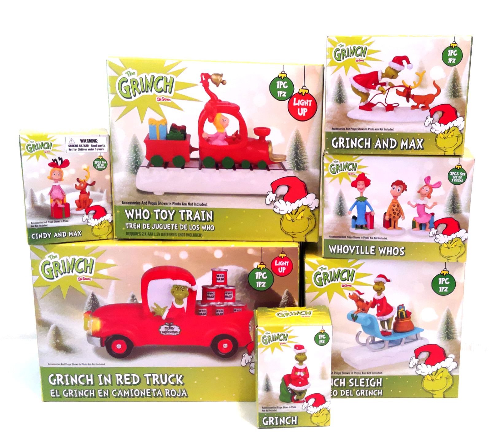 The Grinch Village 7 Piece Red Truck Toy Train Sleigh Whoville Whos Christmas The Grinch Village 7 Piece Red Truck Toy Train Sleigh Whoville Whos Christmas