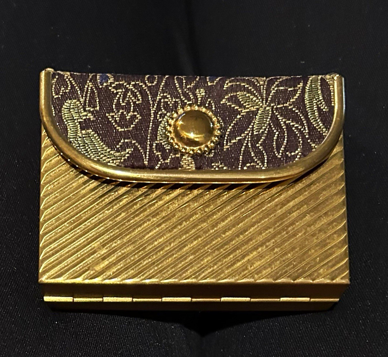 Vintage Mid-Century Gold Tone Minaudière Carryall Party Case, Complete Vanity Se