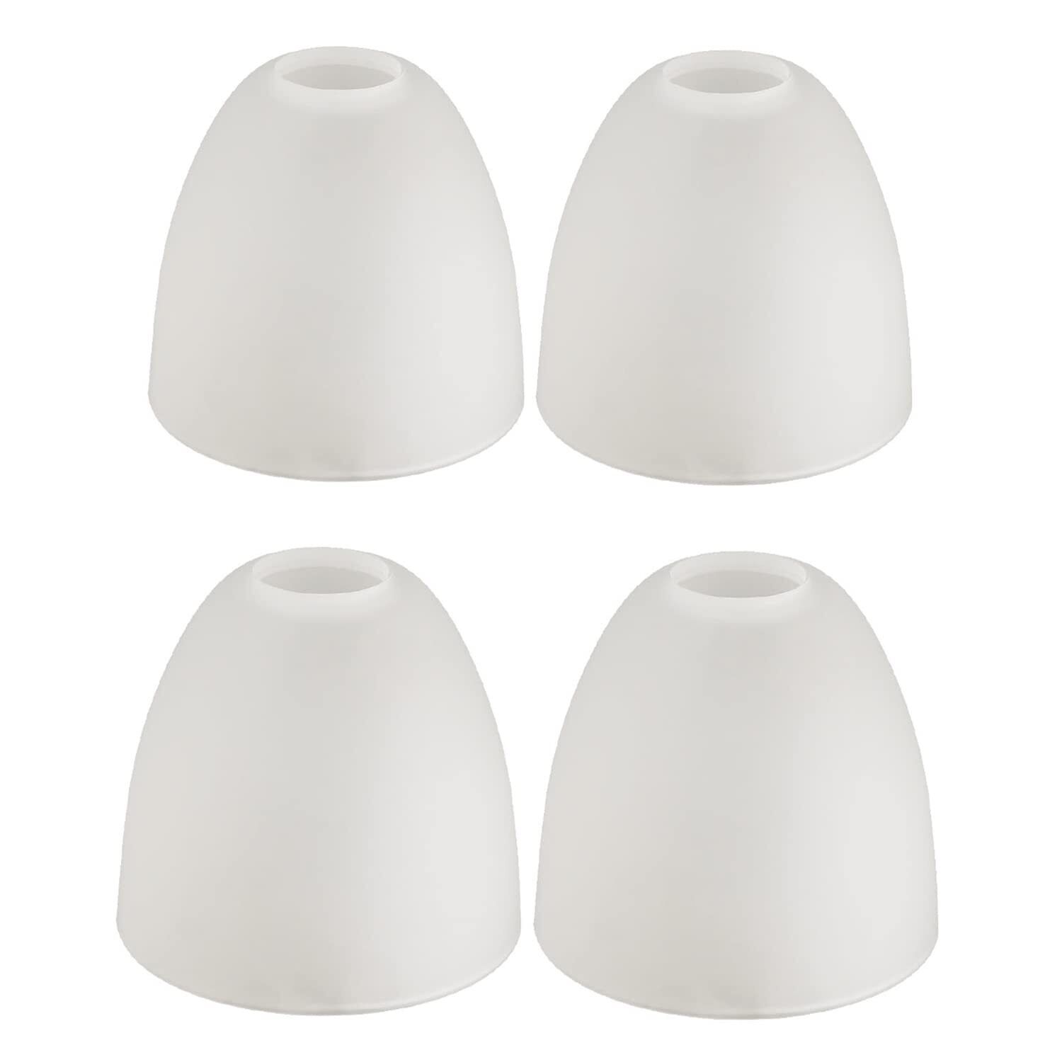 4 Pack Frosted Glass Shade, Bell Shaped Light Fixture Replacement Glass Lamp ...