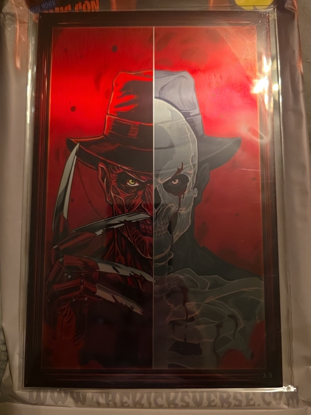 NYCC KICKSTRADOMIS ARTWORK Comic Freddy Krueger Metal 3 Of 5